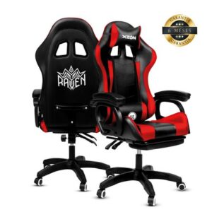 Silla Gamer Raven Xion 135° Con Masajeador – Rojo