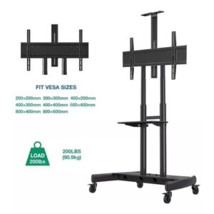 Soporte para Tv Piso Regulable 50 a 90" Tapacable Krearack Negro