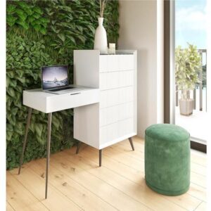 Tocador Moderno con 5 cajones Eliane color Blanco TU MESITA