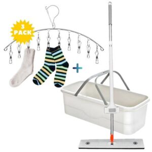 Trapeador con Balde Extra Large G 85T + X3 Colgador de Ropa 10 Ganchos Clips