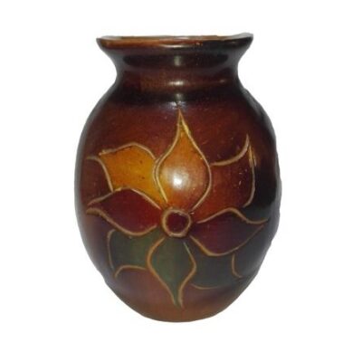 Adorno Jarron Florero Arcilla Flor 1pza
