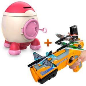 Alcancía Cohete Stickers Y51 RJ Y Lanza Aviones NJ