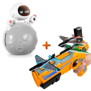 Alcancía Lámpara Astronauta K84 Y Lanza Aviones NJ