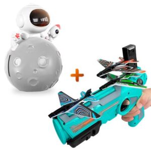 Alcancía Lámpara Astronauta K84 Y Lanza Aviones TQ