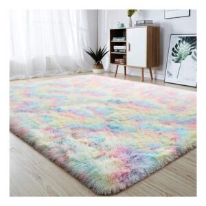 Alfombra De Felpa Piso Decorativo 150cm x 50cm Arcoíris