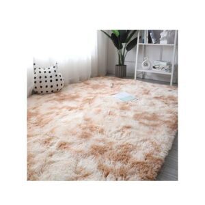Alfombra De Felpa Piso Decorativo 150cm x 50cm Marrón Claro
