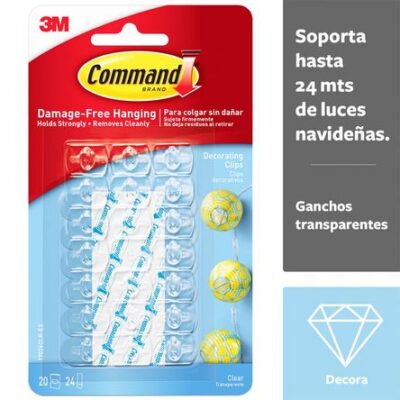 Autoadhesivos COMMAND Clear Mini Blíster 20un