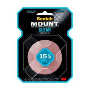 Cinta de doble contacto transparente 25.4mmx3.17m