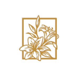 Cuadro de Lirio Color Oro