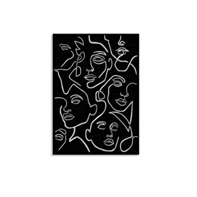 Cuadro Rostro de Mujeres Color Negro