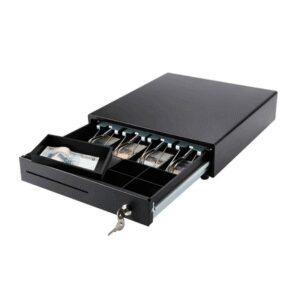 Gaveta cajón dinero metálico caja registradora 33.5x37cm 4 pisabilletes 5 monederos