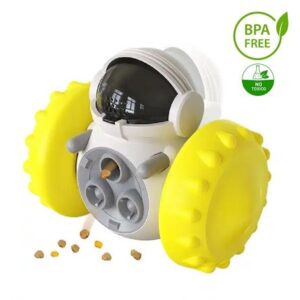 Juguete Interactivo Dispensador Comida Mascota Perros Gatos Amarillo