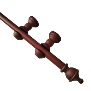 Pack Cortinero Simple Madera Aura 200cm Alfil Color Caoba