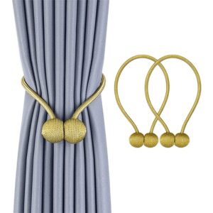 Pack de 6 Sujetadores de Cortina Lazo Magnético Broche Color Dorado