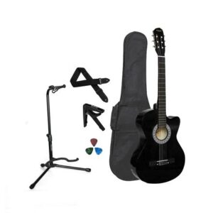 Pack Guitarra Acústica Nylon Negra
