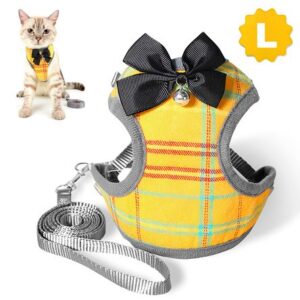 Pechera con Correa para Gatos D15 Talla L Amarillo