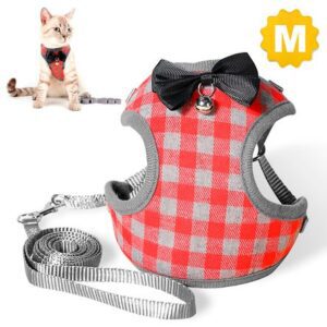 Pechera con Correa para Gatos D15 Talla M Rojo