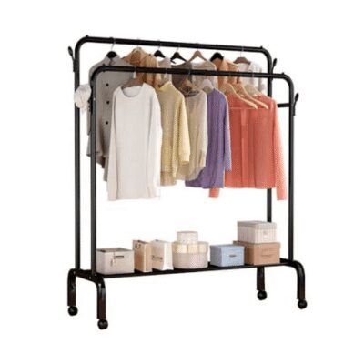 Perchero Organizador Doble Barra Negro