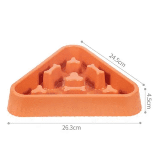 Plato Triangular Antiansiedad Interactivo Para Perros - P8024 Naranja