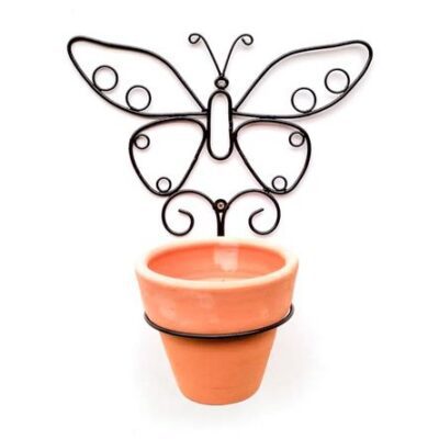 Porta Macetas Mariposa FerroJardín con Macetas