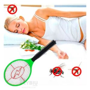 Raqueta Electrica Mata Insectos Moscas Verde