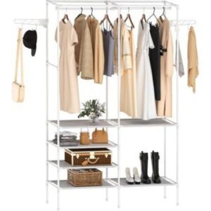 Ropero Perchero Organizador Armario Closet Armable 2 Cuerpos Blanco