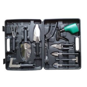 Set de Herramientas de Jardinería con Maletín Negro