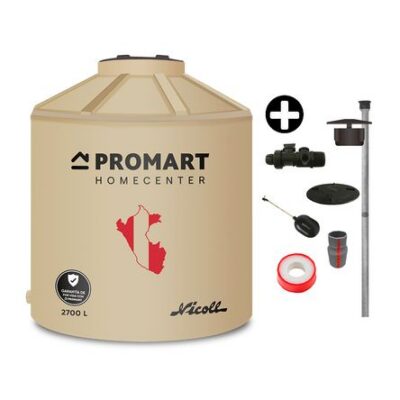 Tanque de agua Arena Promart 2700 litros + Kit de Accesorios