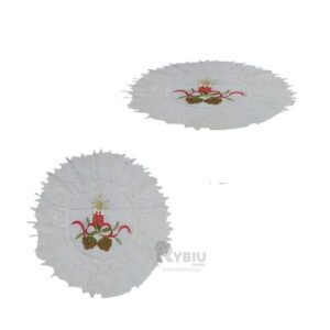 Tapete de Tela Color Blanco con Incrustado de Vela