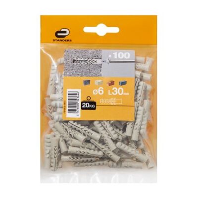Tarugo 6x30mm x 100 unidades