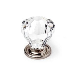 Tiradores x 4 pomos resina Zamak D30 facetado Níquel