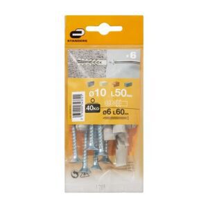 Tornillo + Tarugo 10x50mm x 6 unidades