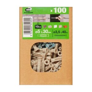 Tornillo + Tarugo 5x30mm x 100 unidades