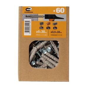 Tornillo + Tarugo 5x30mm x 60 unidades