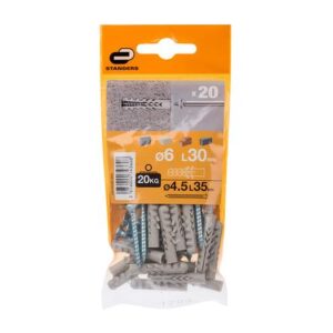 Tornillo + Tarugo 6x30mm x 20 unidades