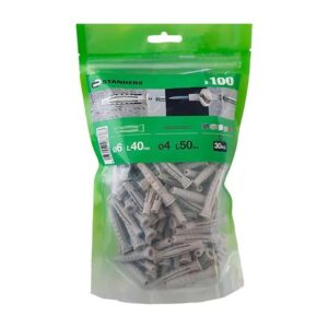 Tornillo + Tarugo 6x40mm x 100 unidades