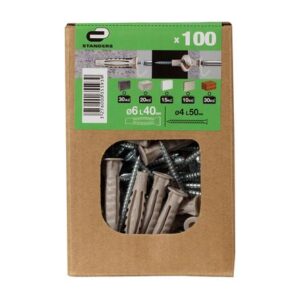 Tornillo + Tarugo 6x40mm x 100 unidades en caja