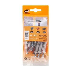 Tornillo + Tarugo 6x40mm x 15 unidades