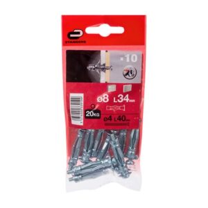 Tornillo + Tarugo 8x34mm x 10 unidades