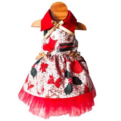 Vestido navideño rojo de Bastones & lazos Talla 3