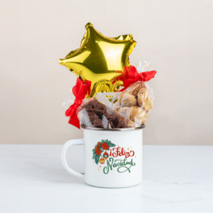 TAZA METALICA NAVIDAD CON DULCES