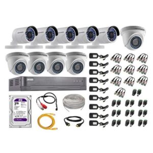 Kit 10 Cámaras de Vigilancia Hikvision Full Hd 1080P Disco 2Tb P2p Kit de Micrófono