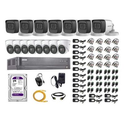 Kit 16 Cámaras de Seguridad Hikvision 5Mp + Disco 1Tb