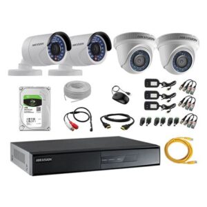 Kit 4 Cámaras de Vigilancia Hikvision Hd 720P Disco 1Tb Kit de Micrófono