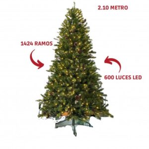 Árbol de Navidad Iluminado LED de 210cm (1424 ramas)