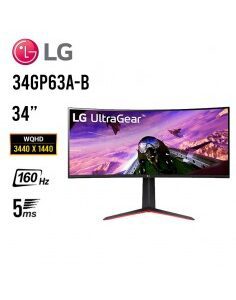MONITOR LG 34" ULTRAGEAR ( 34GP63A-B ) CURVO GAMING | WQHD 3440X1440 | 2 HDMI - DP | 160HZ - 5MS