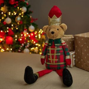 Adorno Oso Soldado Rojo Poliéster 53cm Colección Roja Orange