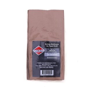 Bolsa Kraft Mecasa 12.7 X 24.6 Cm Paquete X 20 Und