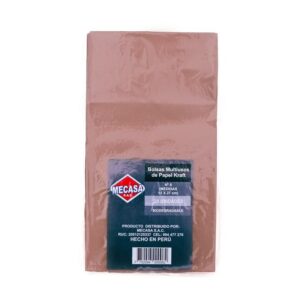 Bolsa Kraft Mecasa 15 X 27 Cm Paquete X 20 Und
