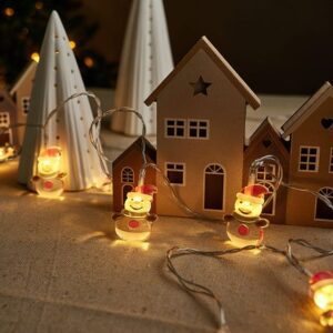 Cadena 10 luces Led Muñecos de Nieve Acrílicos Orange